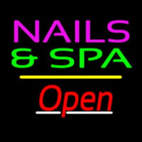 Nails And Spa Open Yellow Line Neonreclame