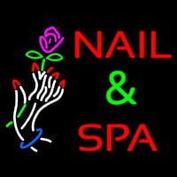 Nails And Spa With Nails And Flower Neonreclame