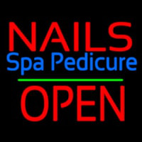 Nails Spa Pedicure Block Open Green Line Neonreclame