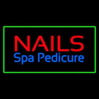 Nails Spa Pedicure Green Border Neonreclame
