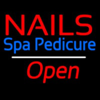 Nails Spa Pedicure Open White Line Neonreclame