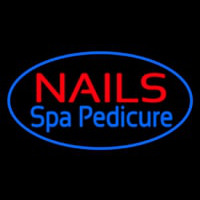 Nails Spa Pedicure Oval Blue Neonreclame