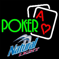 Natural Light Green Poker Beer Sign Neonreclame