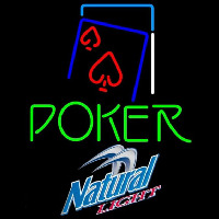 Natural Light Green Poker Red Heart Beer Sign Neonreclame