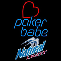 Natural Light Poker Girl Heart Babe Beer Sign Neonreclame
