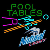 Natural Light Pool Tables Billiards Beer Sign Neonreclame