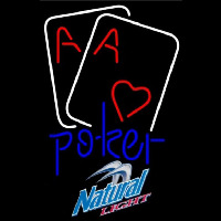 Natural Light Purple Lettering Red Heart White Cards Poker Beer Sign Neonreclame