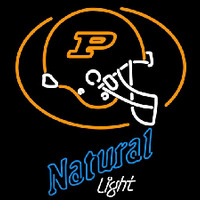 Natural Light with Purdue University Boilermakers Helmet Beer Sign Neonreclame