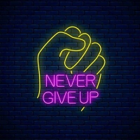 Never Give Up Neonreclame