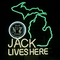New Jack Daniels Lives Here Michigan Whiskey Real Neon Bier Bar Bord