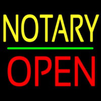 Notary Block Open Green Line Neonreclame
