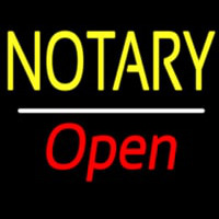 Notary Open White Line Neonreclame