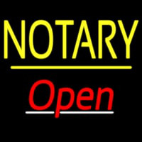 Notary Open Yellow Line Neonreclame