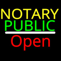 Notary Public Open White Line Neonreclame