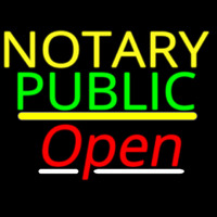 Notary Public Open Yellow Line Neonreclame