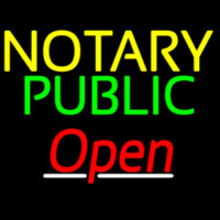 Notary Public Red Open Neonreclame