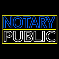 Notary Public With Yellow Border And Line Neonreclame