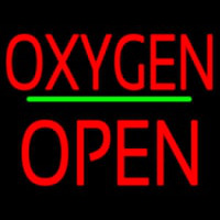 O ygen Block Open Green Line Neonreclame