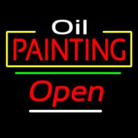 Oil Painting Green Line Open Neonreclame