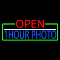 Open 1 Hour Photo With Green Border Neonreclame