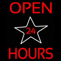 Open 24 Hours Star Neonreclame