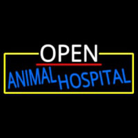 Open Animal Hospital With Yellow Border Neonreclame