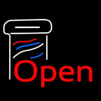 Open Barber Pole Neonreclame