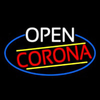 Open Corona Oval With Blue Border Neonreclame