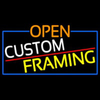 Open Custom Framing With Blue Border Neonreclame