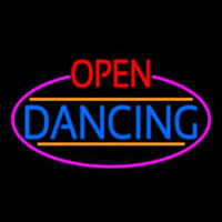 Open Dancing Oval With Pink Border Neonreclame