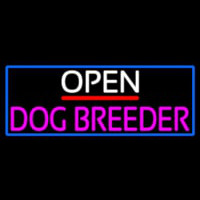 Open Dog Breeder With Blue Border Neonreclame