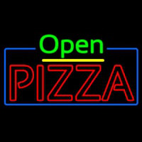 Open Double Stroke Pizza With Blue Border Neonreclame