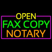 Open Fa  Copy Notary With Pink Border Neonreclame
