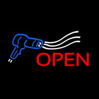 Open Hair Dryer Logo Neonreclame