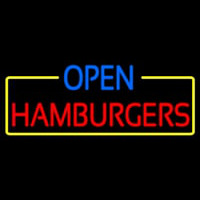 Open Hamburgers Neonreclame
