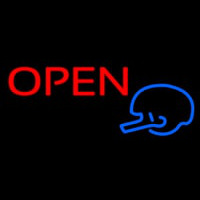 Open In Bright Red With Blue Helmet Neonreclame