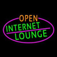 Open Internet Lounge Oval With Pink Border Neonreclame