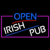 Open Irish Pub With Pink Border Neonreclame