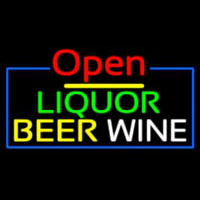 Open Liquor Beer Wine Neonreclame