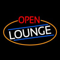 Open Lounge Oval With Orange Border Neonreclame