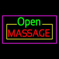 Open Massage Rectangle Pink Neonreclame