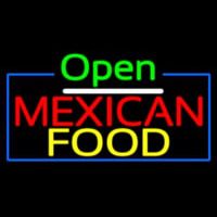 Open Me ican Food With Blue Border Neonreclame