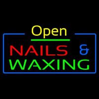 Open Nails And Wa ing Blue Border Neonreclame
