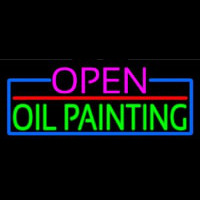 Open Oil Painting With Blue Border Neonreclame