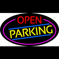 Open Parking Oval With Pink Border Neonreclame