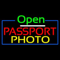 Open Passport Photo Neonreclame