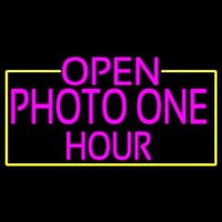 Open Photo One Hour With Yellow Border Neonreclame