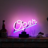 Open Pink Desktop Neonreclame