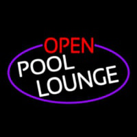 Open Pool Lounge Oval With Purple Border Neonreclame