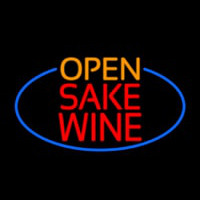 Open Sake Wine Oval With Blue Border Neonreclame